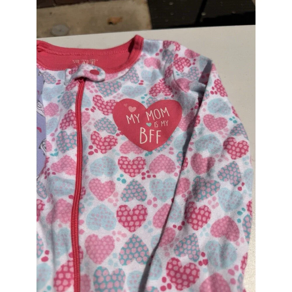 CHILDREN'S PLACE Toddler 3T Footed Pajamas Set Of 2 Pink/Purple Worn Once